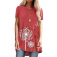thumbnail image 1 of Innerwin T-Shirt Col Rond Femme Tee Vêtements de Détente Manches Courtes Hauts Décontractés Rouge Brique m, 1 of 2