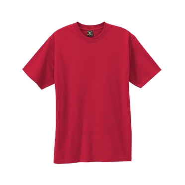 Hanes Beefy-T Men`s Short-Sleeve T-Shirt - Best-Seller, 4X, Deep Red