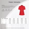 thumbnail image 5 of Doomiva Women Short Sleeve Chef Jacket Cross-over Collar Double-breasted Chef Coat Work Uniform for Kitchen Hotel Light Blue L, 5 of 5