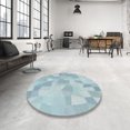 thumbnail image 4 of Ahgly Company Tapis d'Intérieur Lavable en Machine Carré Transitionnel Bleu Œuf, 7 Pieds Carré, 4 of 7