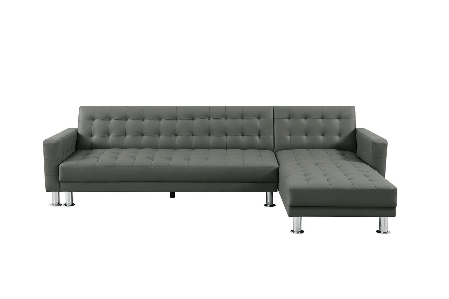 Velago ATTALENS Canapé-lit sectionnel en similicuir, gris