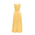 thumbnail image 4 of Pompotops Women's Solid Color Off Back Strap Long Dress Slim Off Shoulder Evening Dress, 4 of 6