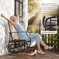 thumbnail image 4 of Outsunny Banc à Bascule d'Extérieur avec Table Chaise à Glissière pour 2 Couleur Lin, 4 of 10