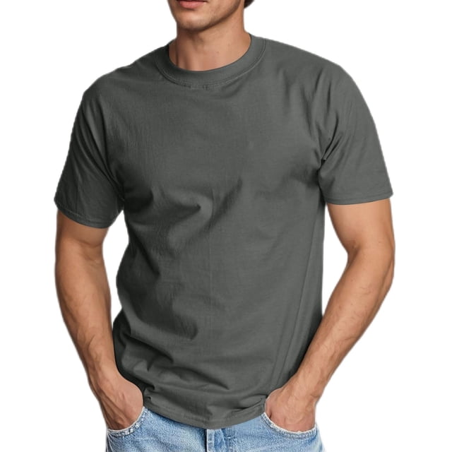Diufon Mens Shirts Casual Business Short Sleeve Button Up Lapel Tops Solid Color Basic Vacation Golf Top