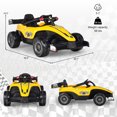 thumbnail image 4 of Costway 12V Kids Ride on Car Electric Racing Truck Remote Control w/ MP3 & Lights Yellow, 4 of 10
