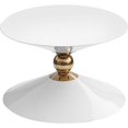 thumbnail image 3 of Meridian Furniture Malia Table Basse en Forme de Sablier en Métal Blanc et Or, 3 of 5