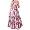 thumbnail image 1 of Womens Bohemian Floral Dresses Off-The-Shoulder Flowy A-Line Beach Party Maxi Dress Homecoming Dresses, 1 of 7