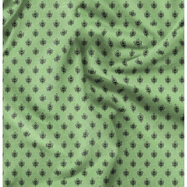 Soimoi Green Rayon Fabric Fleur_de_lis Damask Fabric Prints By Yard 42 Inch Wide