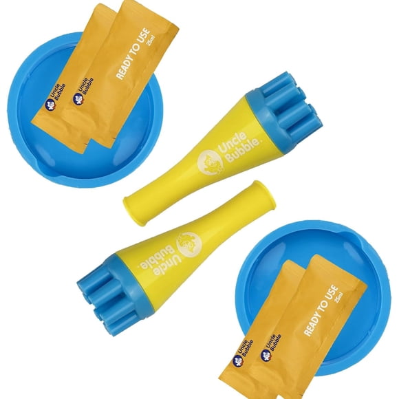 Uncle Bubble Souffleur pour Enfants et Tout-Petits Ensemble de 2 Mini Souffleur de Bulles Fait des Milliers de Bulles Version à Réduction en Plastique Facile