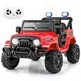 thumbnail image 1 of Gymax 12V Kids Ride on Truck Car w/Remote Control Threaded Wheels 3 Speeds LED Lights Red, 1 of 10