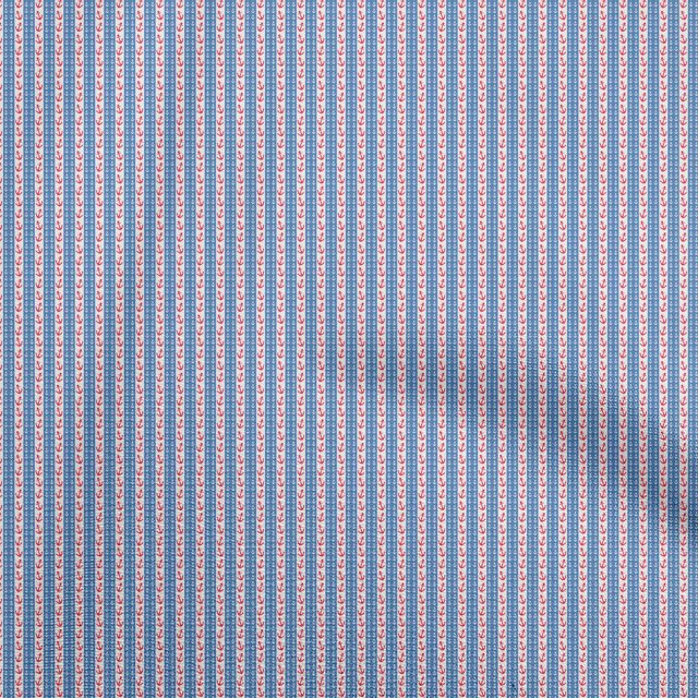 oneOone Georgette Viscose Medium Blue Fabric Nautical Fabric For Sewing Printed Craft Fabric By The Yard 42 Inch Wide
