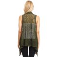 thumbnail image 2 of Womens Sleeveless Open Front Crochet Shawl Cardigan Bikini Cover Up, 2 of 5