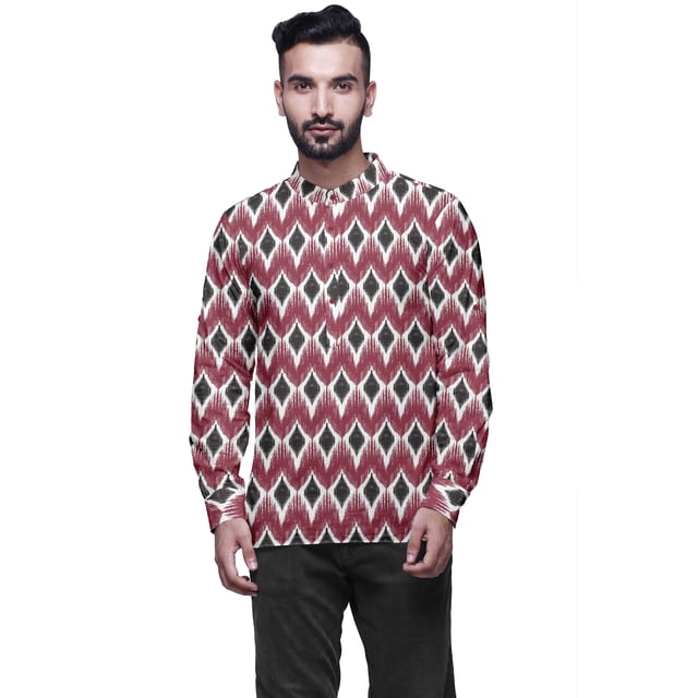 Atasi Mandarin Collar Short Kurta Mens ShirtWith Long Cuff Sleeves For Men