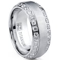 thumbnail image 3 of 1.75 Carats Men's Titanium Wedding Band Ring 8MM Goldtone, 3 of 7