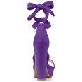 thumbnail image 2 of BLISSFUL STEP Women's Lace Up Platform Block Heel Sandals Purple (Size 8), 2 of 7