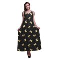 thumbnail image 1 of Bimba Rayon Butterfly Womens Adjustable Spaghetti Strap Long Maxi Print Dress Bohemian-XSmall, 1 of 5
