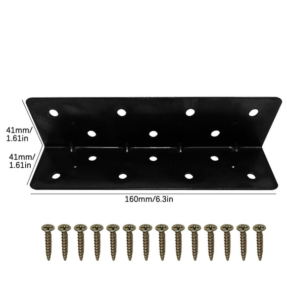 4 Heavy-Duty 90 Degree Angle Steel Metal Bracket Brackets, Used for Connecting Street Stalls, Kitchen Beds, And Large Furniture, with Metal Brackets Used for Fixing