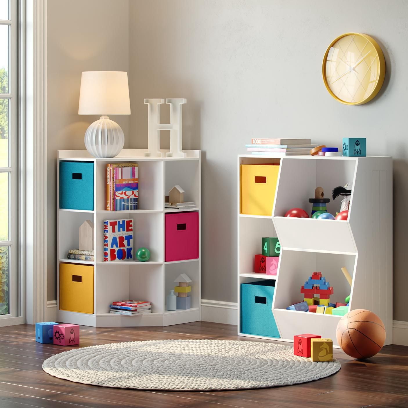 Maison RiverRidge® Rangement à 3 casiers et 2 bacs à légumes pour enfant, blanc