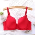thumbnail image 2 of Sentmoon Bralettes for Women Oversize Seamless Lift Adjustable Strap Sports Bras for Women High Support Thin Style Anti-Sagging Buttery Soft Solid Color Tshirt Bras for Sports Fitness Red 85B, 2 of 4