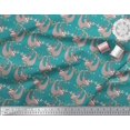 thumbnail image 2 of Soimoi Polyester Crepe Fabric Feather,Branch & Sloth Cartoon Printed Craft Fabric by The Yard 42 Inch Wide, 2 of 3