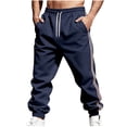 thumbnail image 2 of Ceisia Men Solid Color Loose Casual Pants Elastic Waist Drawstring Sports Gift Work Trousers, 2 of 9