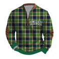 thumbnail image 1 of Penkiiy Haut Imprimé pour Hommes de la Saint-Patrick Demi-Fermeture à Glissière Manches Longues Col Rond m Multicolore, 1 of 5