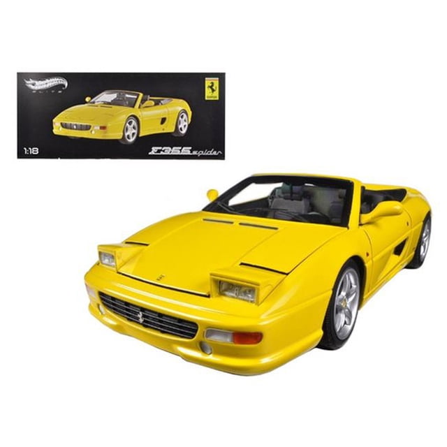 Hot wheels BLY35 Ferrari F355 Spider Convertible Yellow Elite Edition 1-18 Modèle de Voiture Moulée sous Pression