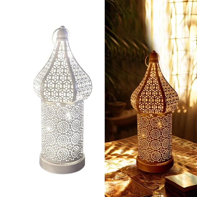 Style Decorative Lamp Hollow Luminous White Light Effect Led Lamp Wrought Home Decorative Light Ornament (Batteries Not Included),1*Small Lamp