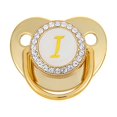 thumbnail image 1 of XZNGL Pacifier Clips Baby Girl Baby Pacifier 26 Letter Name Initials Clip Silicone Baby Pacifier Golden Shiny Newborn Pacifier Silicone Pacifier Clip, 1 of 3