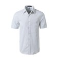 thumbnail image 1 of INSPIRE CHIC Chemises pour Hommes Inspirées Col Pointu Manches Courtes Pois Chemise Boutonnée 46 Blanc, 1 of 1