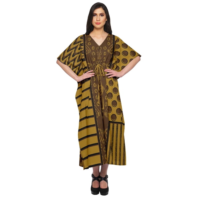 Moomaya Kaftan de Plage, Paréo de Bikini, Robe Longue Maxi Caftan pour Femmes
