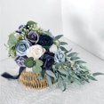 thumbnail image 3 of ziyahi Elegant Wedding Bouquets for Bride Waterfall Shape Handmade Decor Blue, 3 of 9