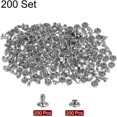 thumbnail image 3 of 200 Sets Leather Rivets 6 x 6mm Metal Double Cap Rivet Snaps Studs Fasteners with 3pcs Setting Tools Rivets for Leather Craft DIY Repair Decoration, Silver Tone, 3 of 7
