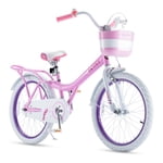 RoyalBaby Princess Girl Vélo pour enfants 20" avec Kickstand, Bunny/Pink Purple