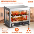 thumbnail image 2 of VEVOR Commercial Food Warmer Display, 2 Tiers, 800W Pizza Warmer with 3D Heating 3-Color Lighting Bottom Fan, Countertop Pastry Warmer with Temp Knob & Display 0.6L Water Tray, 2 of 9