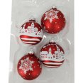 thumbnail image 1 of Holiday Time Dia 65mm 4Ct House&Snow Glass Ornament, 1 of 5