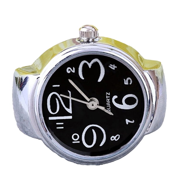 HEVIRGO Finger Ring Watch Multifunctional Decorative Alloy Time Display Jewelry Accessories for Women