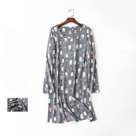 Women'S Cotton Nightgown Sleepwear Long Sleeves Shirt Casual Print Sleepdress Women Nightgowns & Sleepshirts