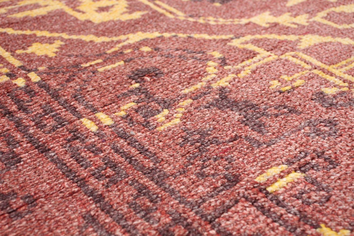 ECARPETGALLERY 4'7" x 7'11" Bordered Jules Oushak Hand-knotted Area Rug for Living Room, Dining Room and Bedroom in Red