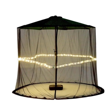 Yhmxh Patio Umbrella Mosquito Netting With Double Zipper Door Polyester Mesh Net Screen For Almost Outdoor Market Table Umbrellas Cantilever Offse