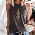 thumbnail image 4 of Birdeem Fashion Women Printing Round-Neck Sleeveless Block Shirts Tunic Tee Tops, 4 of 4