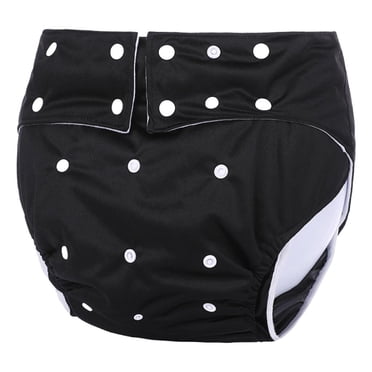 Adult Cloth Diaper Washable for Incontinence Elastic TPU Coat Easy to Black