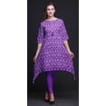 thumbnail image 3 of Bimba Hauts à Imprimé Cachemire Violet et Floral pour Femmes Kurti Asymétrique Robe d'Été pour Filles Moyen, 3 of 6