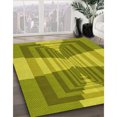 thumbnail image 3 of Ahgly Company Tapis d'Intérieur Lavable à la Machine, Carré, Transitionnel, Vert Olive, Tapis de Zone, 8 Pieds Carré, 3 of 7
