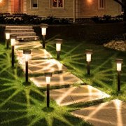 AMERTEER Solar Path Lights 10pcs   Light Sensitive Smart  Outdoor LED Solar Landscape Lights  Yard Landscape Decorations  Lawn Lights For Garden  Patio  Deck  Paths And Sidewalks. (Warm/W