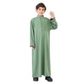 thumbnail image 2 of Kcodviy Thobe Arabe Thobe Musulman Chandail Thermique Long Kaftan à Manches Longues Chandail à Col Rond à Manches Longues Robe Nationale Garçons Adolescents Chemises pour Tout-Petits Garçons Ensemble de Robe Brodée à Manches Longues Vêtements pour Enfants Arabes Ro, 2 of 9