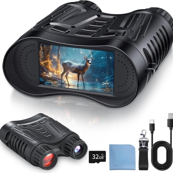 KOPUO Night Vision Binoculars, 4K Digital Infrared Night Vision Goggles with 3.2" LCD Screen, 8X Zoom for Adults Hunting Camping, Save Photo and Video
