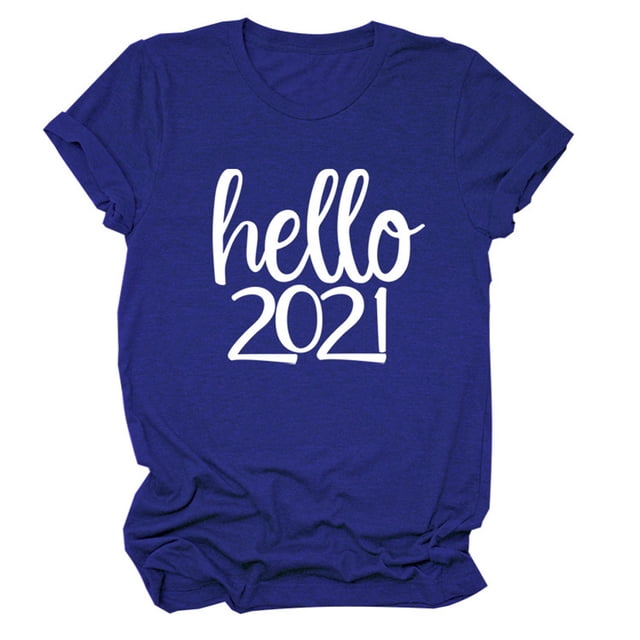 Hauts d'Été pour Femmes Grande Taille Hauts pour Femmes 2021 Col Rond Manches Courtes T-Shirt à Imprimé de Lettres Blouse Décontractée Basique T-Shirt à Col en V Femme en Liquidation
