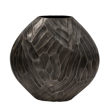VASE Martelé en Aluminium de 22 Po H, Argent