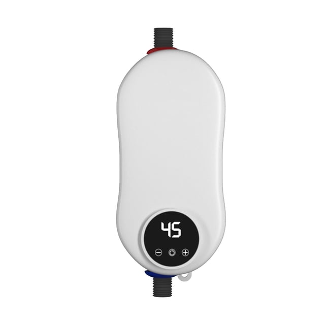 Instant Water Heater 3500 W 110 V Tankless Shower Heater with LED Temperature Display Stainless Steel and ABS Construction 7.48 in x 2.95 in x 2.95 in
